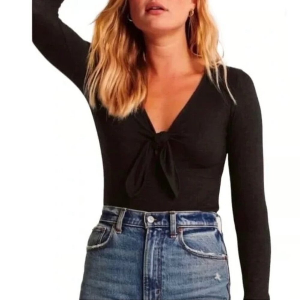 4 Bundle Abercrombie & Fitch Black Knot Front Bodysuit and Leopard Bodysuit